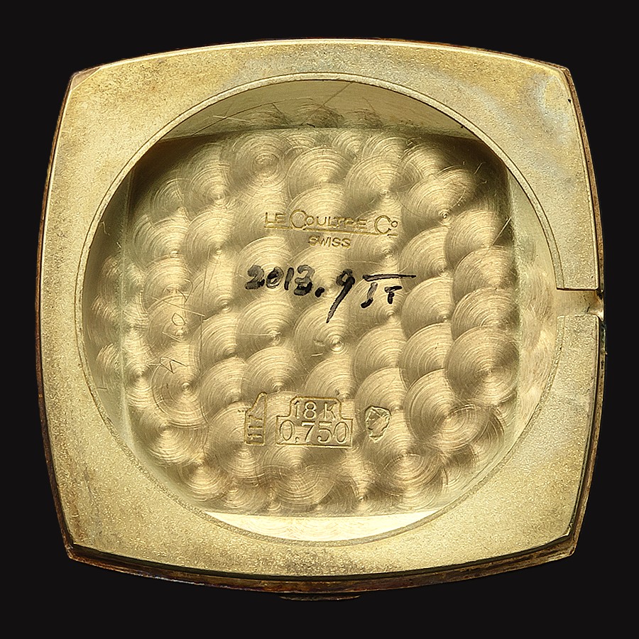 18金無垢31mmオーバーワイドクッション★ジャガールクルト クラブ Ref.200601★ライトブラウン文字盤☆キャリバー900.10☆21600振動のサムネイル