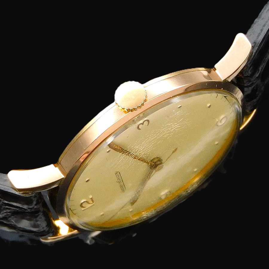 極上美品1940年伝説キャリバー450の軌跡18k★ジャガールクルト 35mmオーバー★18金無垢ローズゴールド☆3.6.9 &ドット ローズゴールドのサムネイル
