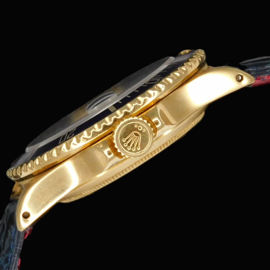 希少1984年フジツボファイナル! 18金無垢青サブ★ロレックス オイスターデイト Ref.16808★ブルー光沢文字盤☆Cal.3035ブレスRef.92908のサムネイル