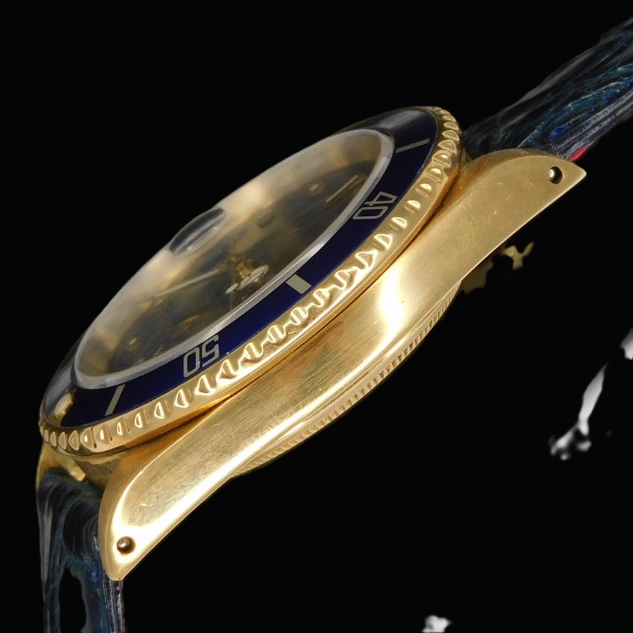 希少1984年フジツボファイナル! 18金無垢青サブ★ロレックス オイスターデイト Ref.16808★ブルー光沢文字盤☆Cal.3035ブレスRef.92908のサムネイル