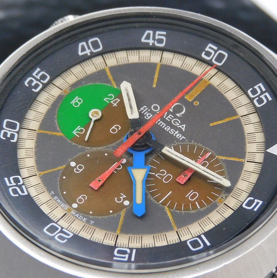 1969年モデル☆ボルケーノSSモノコックケース★オメガ フライトマスター 1’stモデル Ref.145.013☆名機Cal.910 GMTクロノグラフ 回転ベゼルのサムネイル