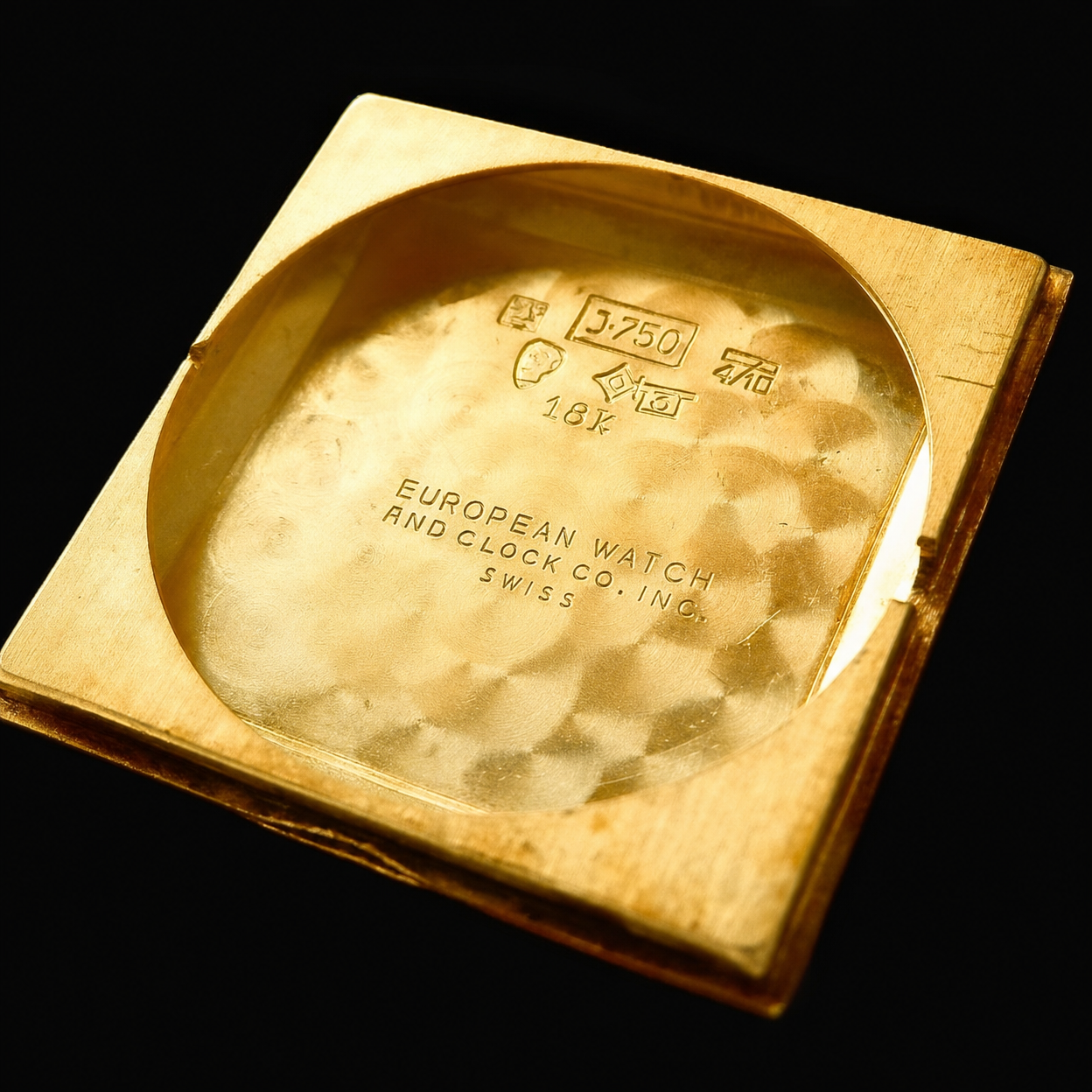 18K Solid Square Gold with Fancy Lug ” EWC Cartier EUROPEAN WATCH & CLOCK COMPANY” Cal.417 18金無垢 スクエアーケース ファンシーラグのサムネイル