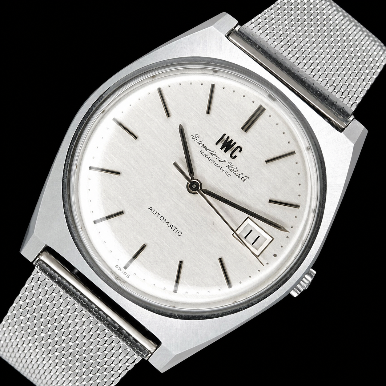 極上美品1974年頃デッドストック級37mmオーバーbigケース★IWC オールドインター Ref.1833★純正メッシュブレスレット☆最終自動巻き8541Bのサムネイル