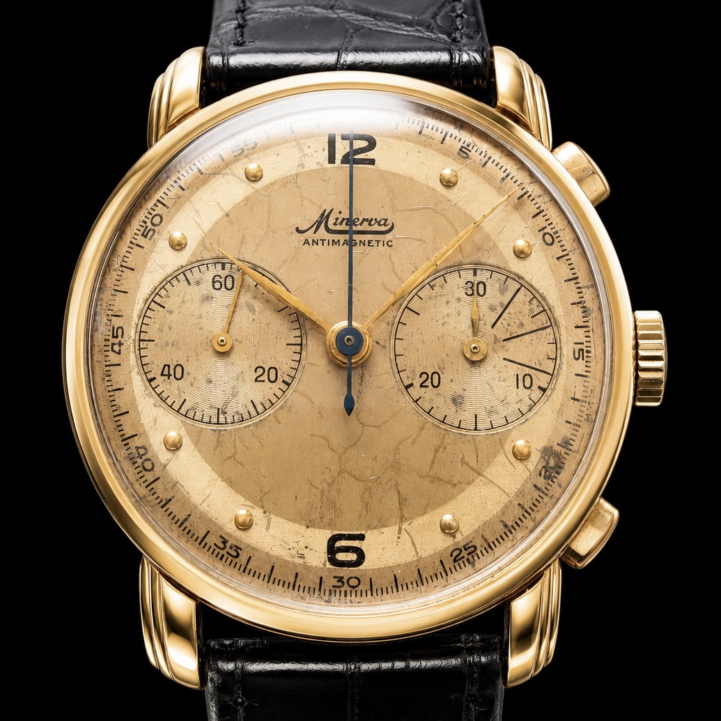 激希少ダブルステップドラグ 36mmオーバー18金無垢　伝説名機13-20ch クロノグラフ 入荷 MONERVA CHRONOGRAPHのサムネイル