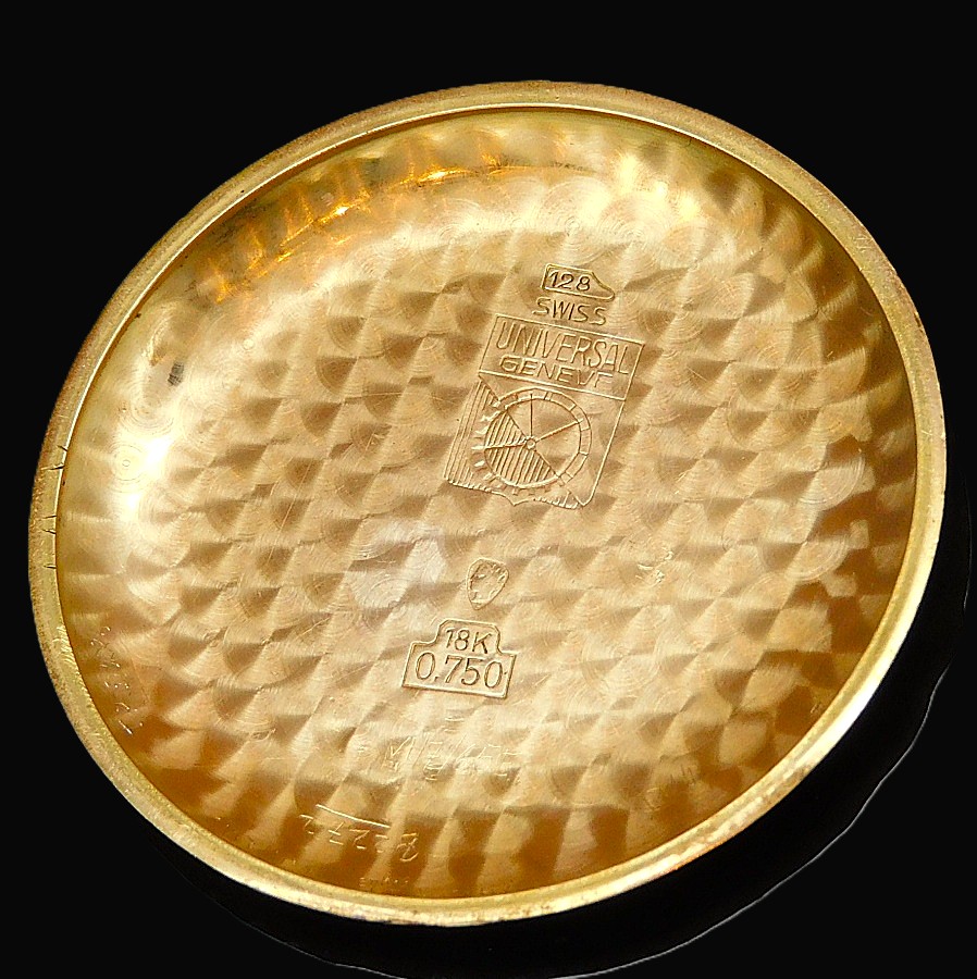 UNIVERSAL GENEVE 18K Solid Red Gold ” COMPAX” Big Horn Lug Ref.12247 Ca.283 ユニバーサルジュネーブ コンパックス Ref.12247 Cal.283 12時間積算計クロノグラフCal.283のサムネイル