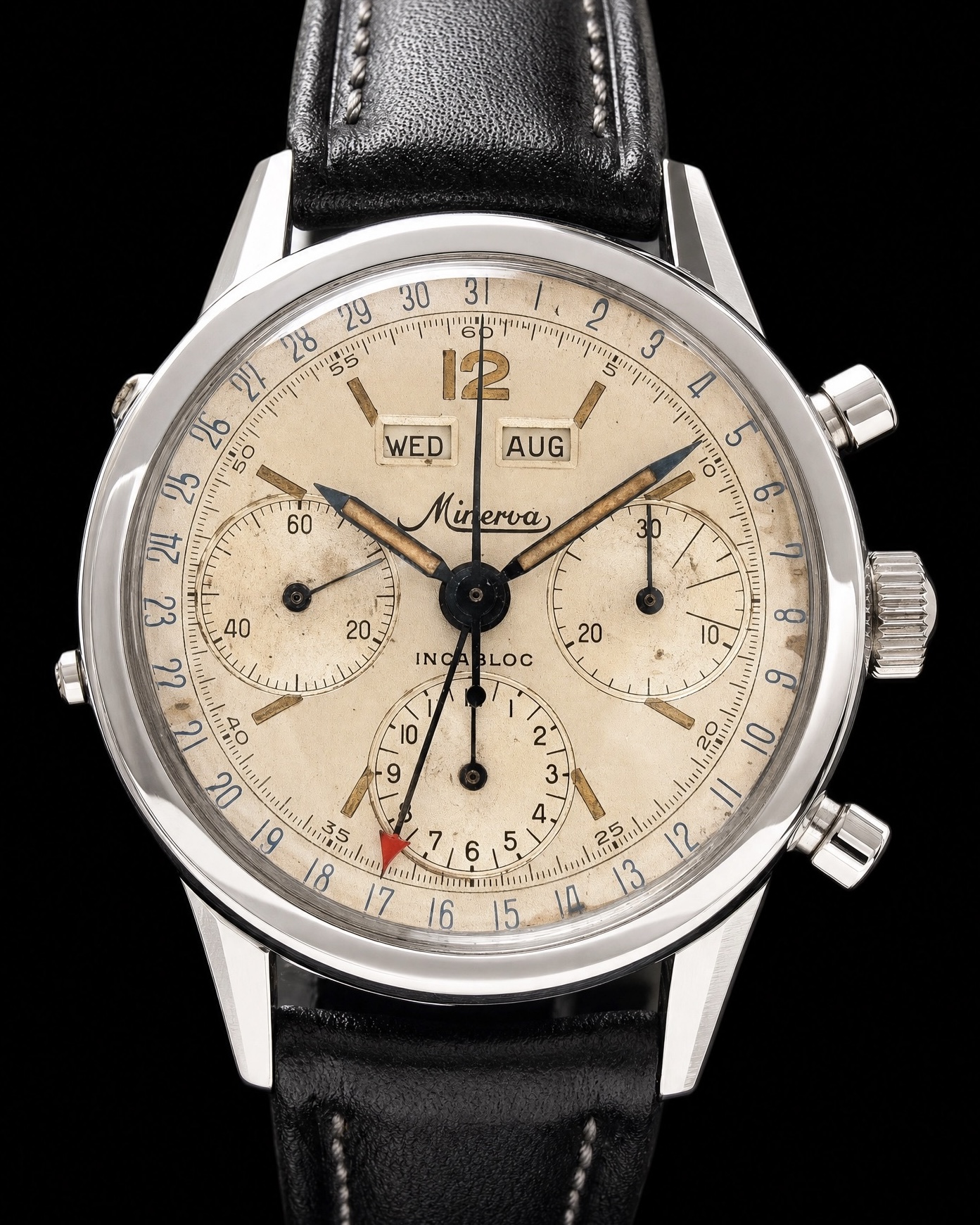 MINERVA Chronograph & Triple Calendar ref.VF712 Cal.723 / ミネルバ クロノグラフ & トリプルカレンダー 極上品のサムネイル