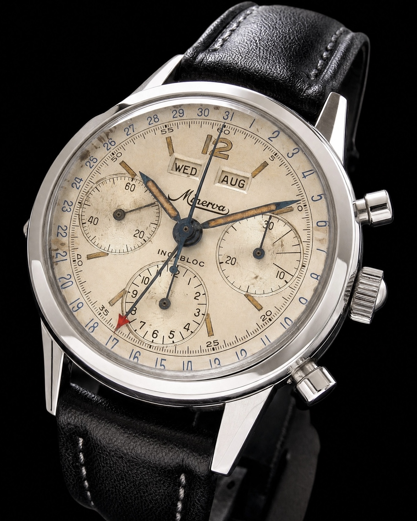 MINERVA Chronograph & Triple Calendar ref.VF712 Cal.723 / ミネルバ クロノグラフ & トリプルカレンダー 極上品のサムネイル