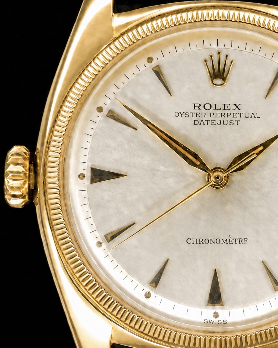 Rolex Datejust Third Model Ref.6105 “LEFTY” 18k Solid gold Cal.745 Chronometre Single Letter / デイトジャスト 6105 サードモデル レフティー 左竜頭 18金無垢のサムネイル