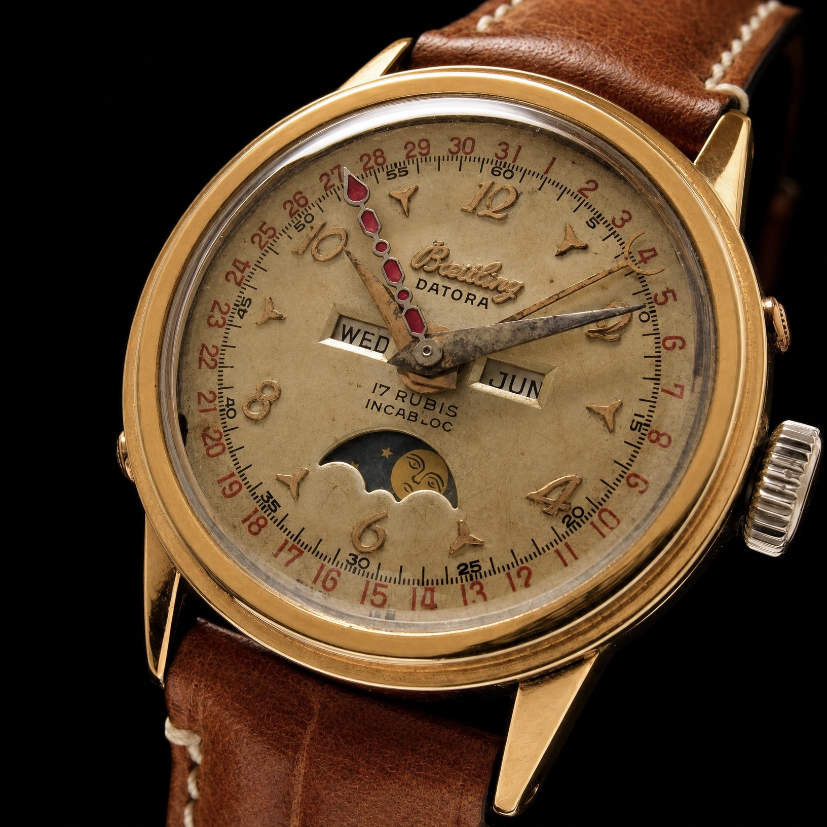 BREITLING DATORA 18K SOLID GOLD & STAINLESS TRIPLE CALENDAR MOONPHASE Ref.244.94 ブライトリング ダトラ 18金無垢 & スティール　トリプルカレンダー & 月齢のサムネイル