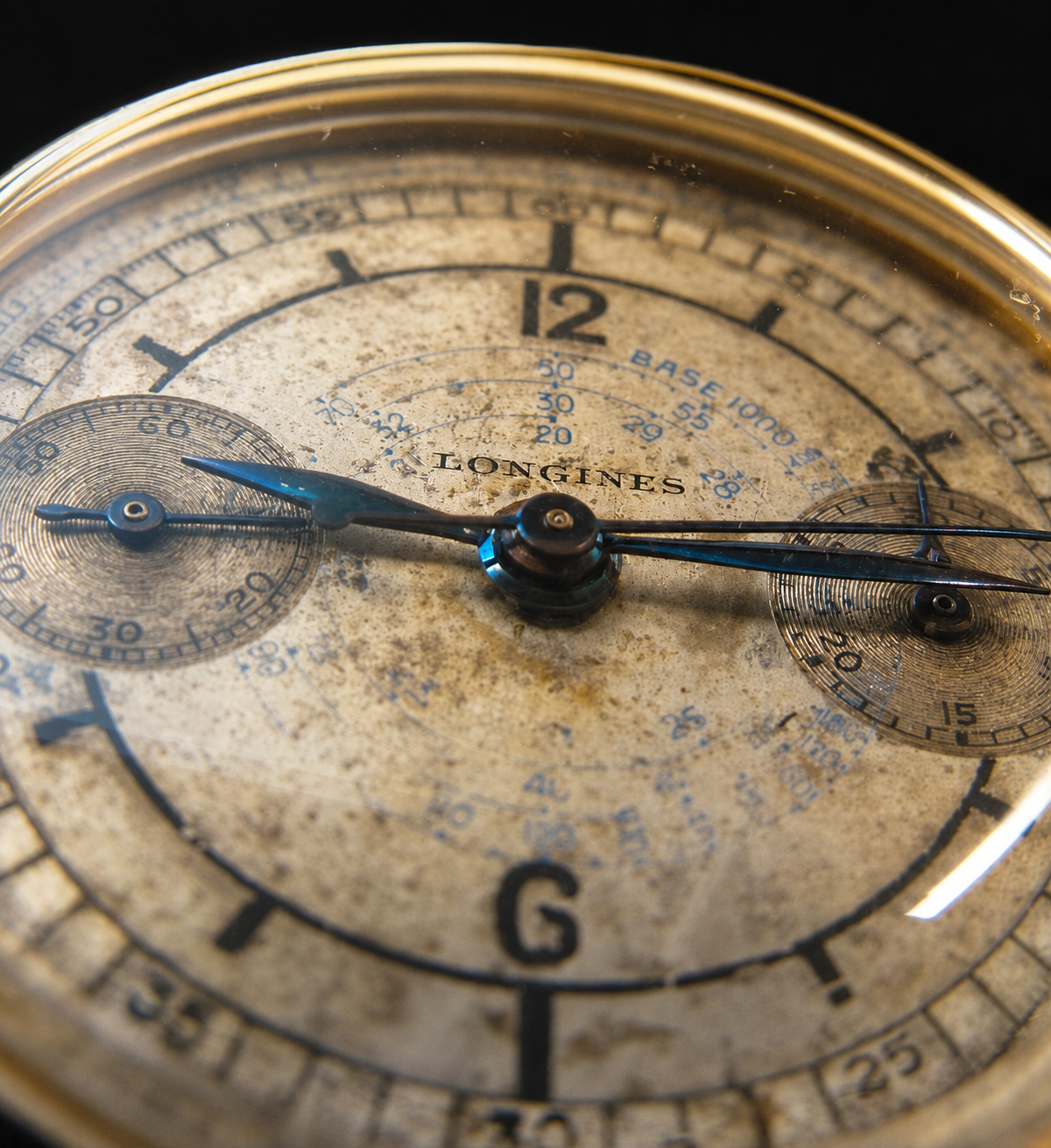 Longines 18K SolidD Gold Chronograph Exotic dial Caliber.GHT/ ロンジン ワンプッシュクロノ Cal.GHT 18金無垢シャンパンゴールド エキゾチック文字盤 のサムネイル