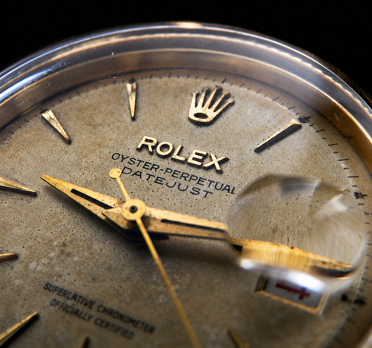 14K Solid Gold ROLEX Oyster Perpetual Datejust Ref.6605 / 14金無垢★ロレックス デイトジャストRef.6605★初両方向巻き上げ名機1056キャリ☆当社OH済みのサムネイル