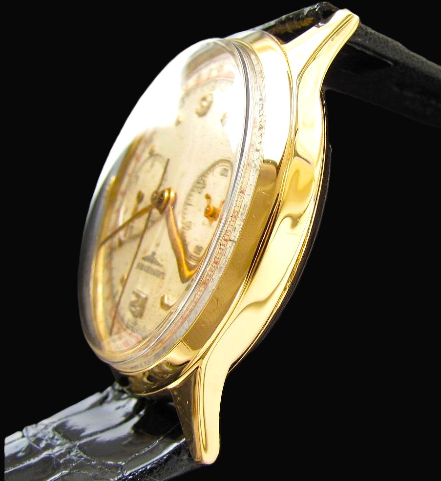 Longines Ref.5967 Cal.30 CH 18K Solid Gold “FLYING BACK CHRONOGRAPH” Red Tachymeter & Blue Telemeter / 18金無垢 フライバッククロノグラフのサムネイル