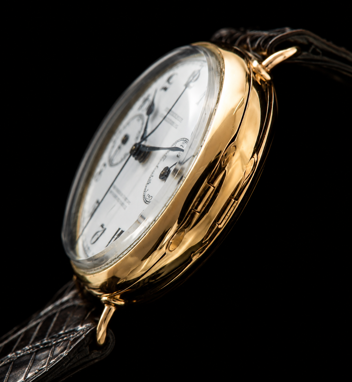 Ulysse Nardin 18k solid gold Hunter Case Cliber.GHT The first Chronograph Model / Cal.GHTワンプッシュクロノグラフ 純正オニオン竜頭 ユリス・ナルダン 18金無垢のサムネイル