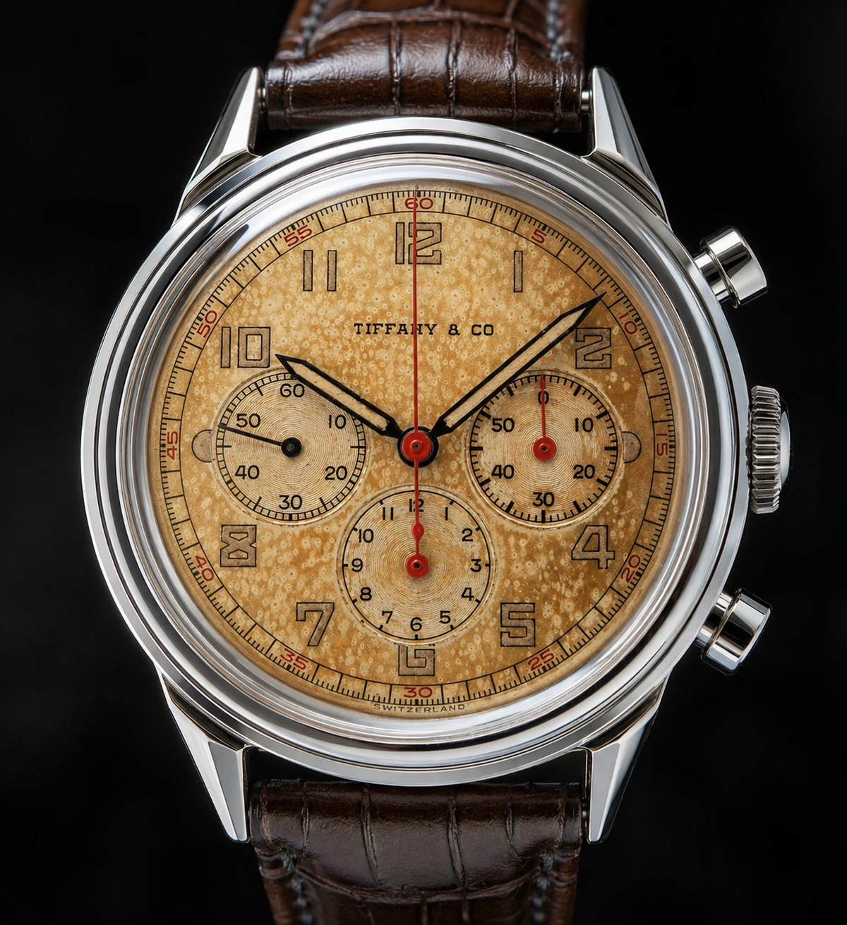Tiffany & Co By Movado Chronograph Cal.95M François Borgel’s Case as same Patek Philippe 1493 / ティファニー By モバド 伝説クロノグラフ 95M フランソワ・ボーゲル社製 のサムネイル