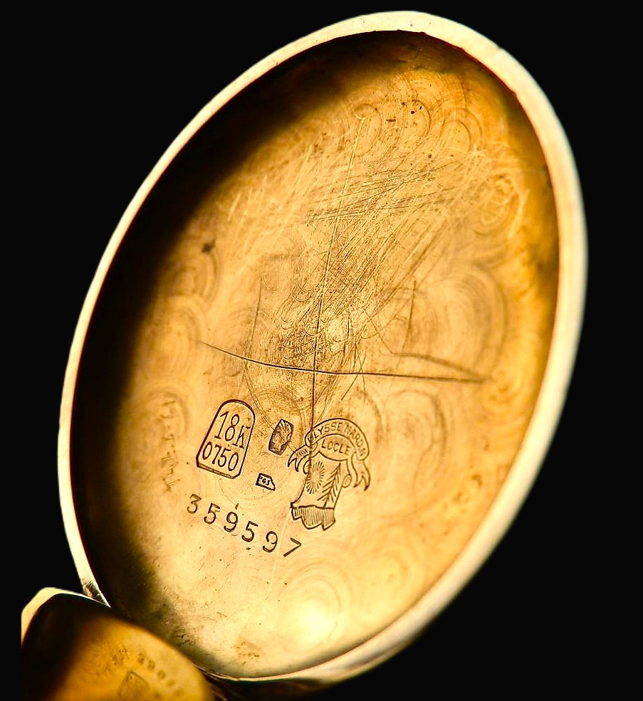 Ulysse Nardin 18k solid gold Hunter Case Cliber.GHT The first Chronograph Model / Cal.GHTワンプッシュクロノグラフ 純正オニオン竜頭 ユリス・ナルダン 18金無垢のサムネイル