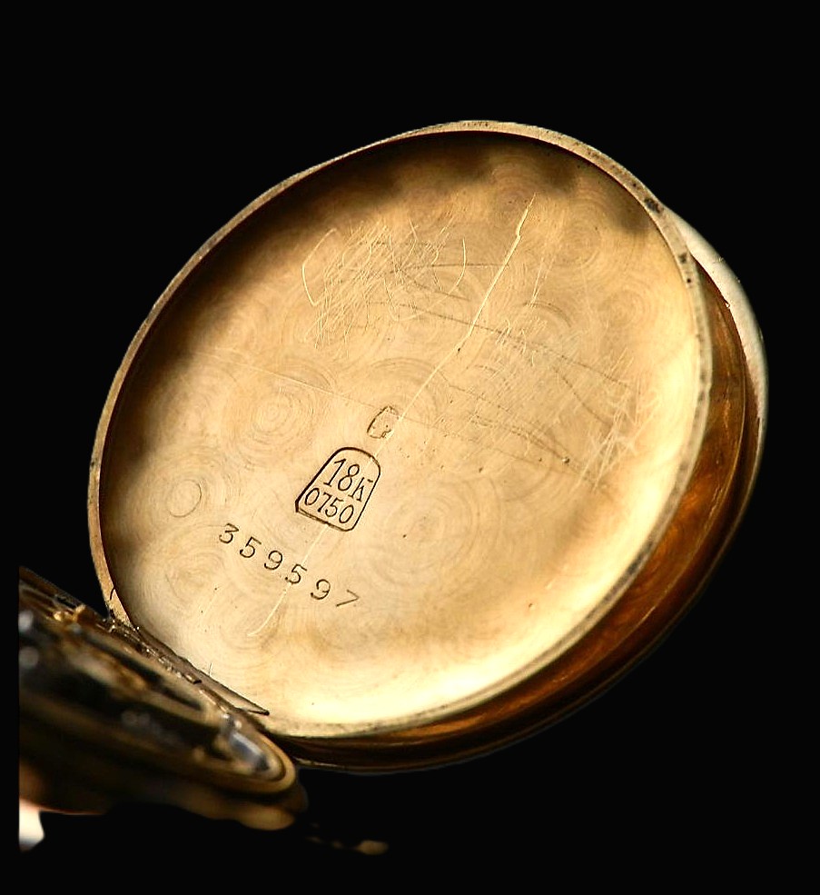 Ulysse Nardin 18k solid gold Hunter Case Cliber.GHT The first Chronograph Model / Cal.GHTワンプッシュクロノグラフ 純正オニオン竜頭 ユリス・ナルダン 18金無垢のサムネイル