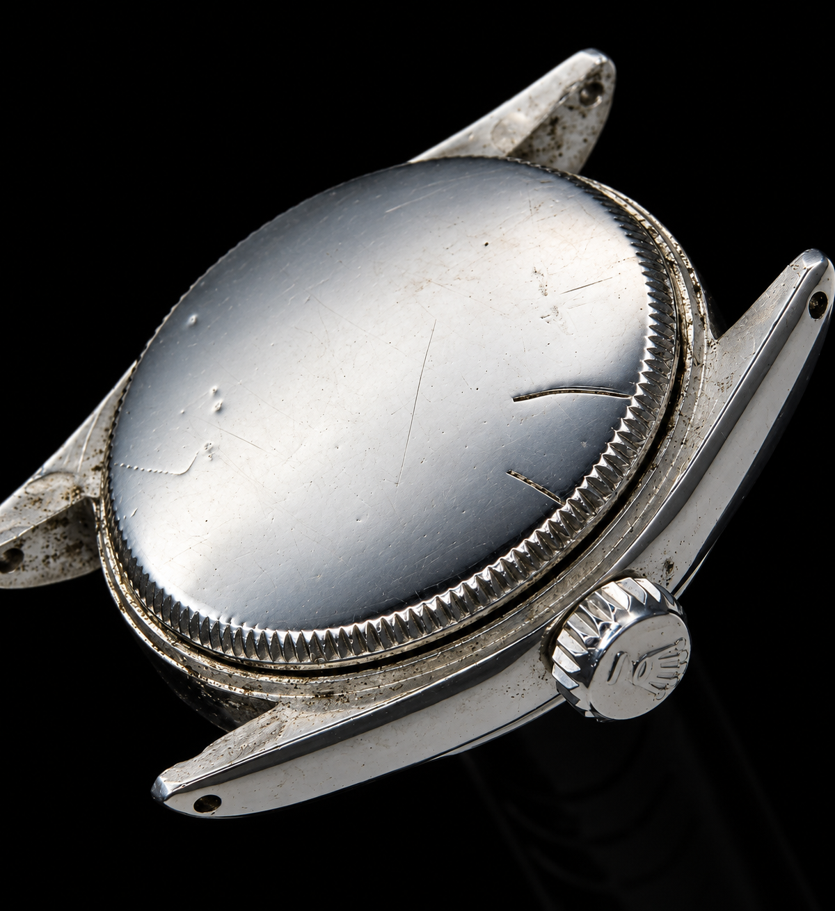 Rolex “OYSTER SPEEDKING” Ref.6221 Cal.710 Super Balance 3,6,9 Explorer Dial Stainless Steel 12 hours Scale 1954’s / ステンレススティール 12時間スケール彫金ベゼル “オイスタースピードキング” エクスプローラー文字盤のサムネイル