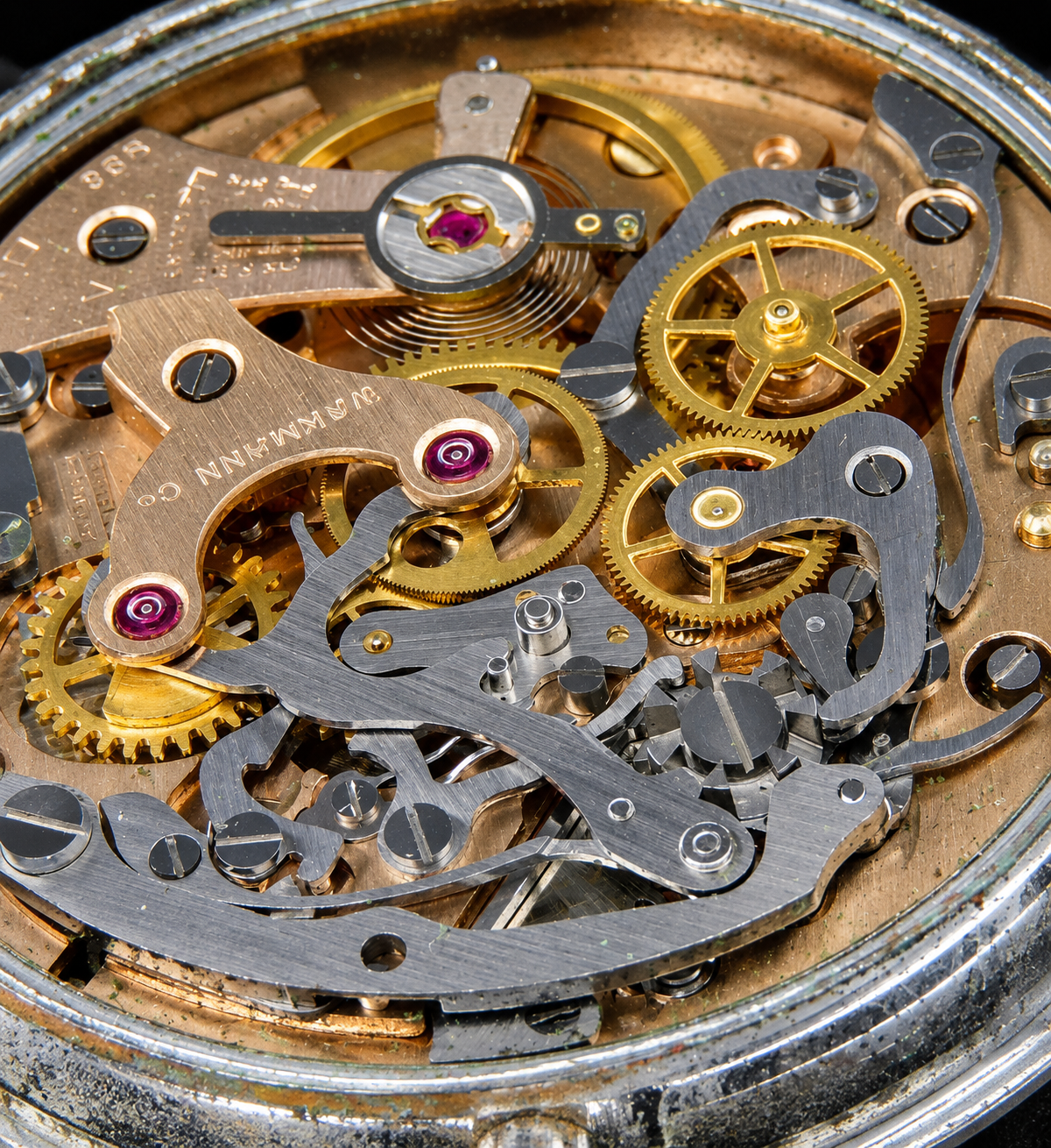 Wakmann Watch Co Venus Cal.178 Chronograph Made in France 37mm Chrome-plated case / ワックマン クロノグラフ ヴィーナス178キャリバー 希少フランス製 37mmオーバー クロムメッキのサムネイル
