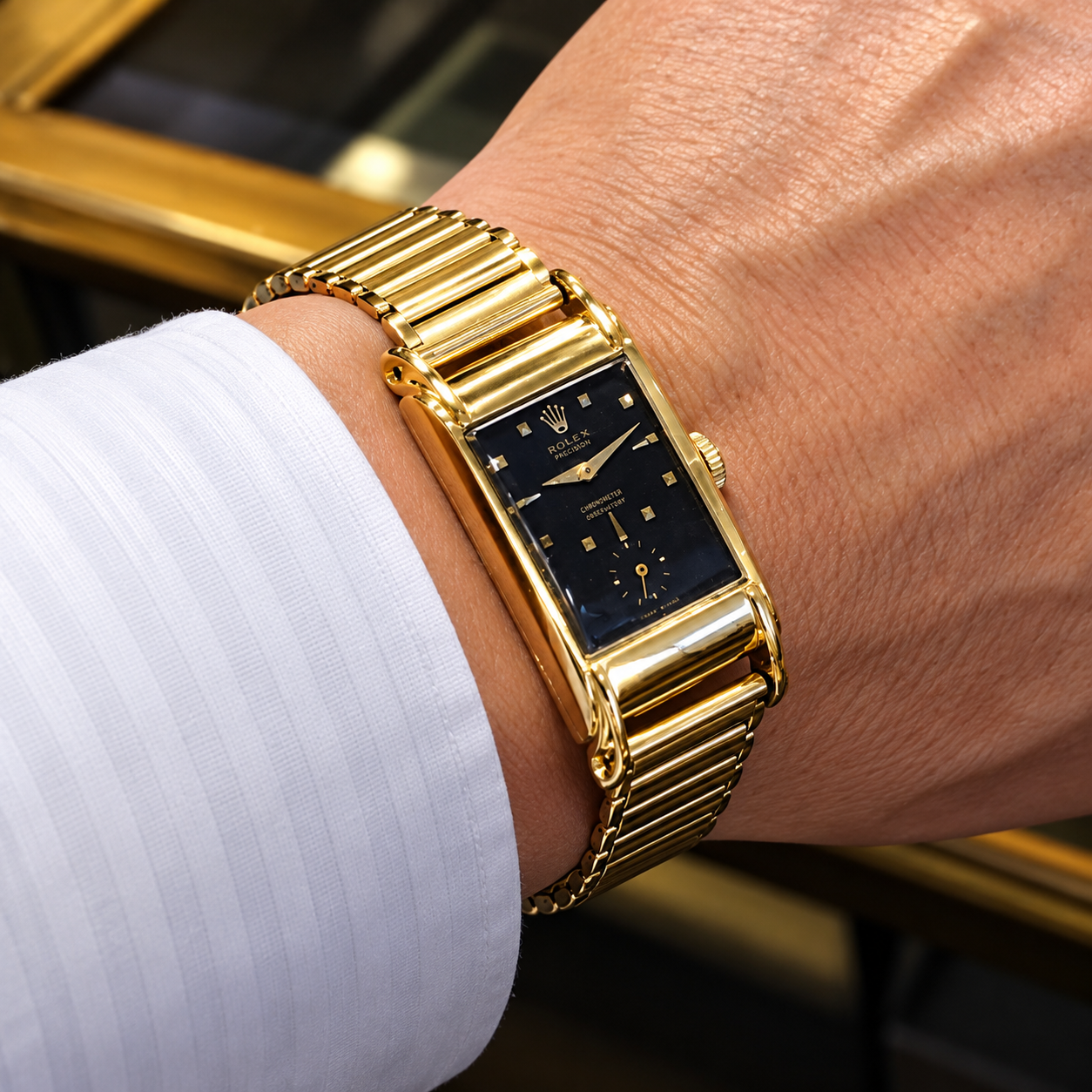 Rolex Prince Chronometer Ref.3937 Cal.300 18k Solid gold Railway Cabriole Case / ロレックス プリンス クロノメーター Ref.3937 18金無垢レイルウエイ ガブリオールケース 1945年最終のサムネイル