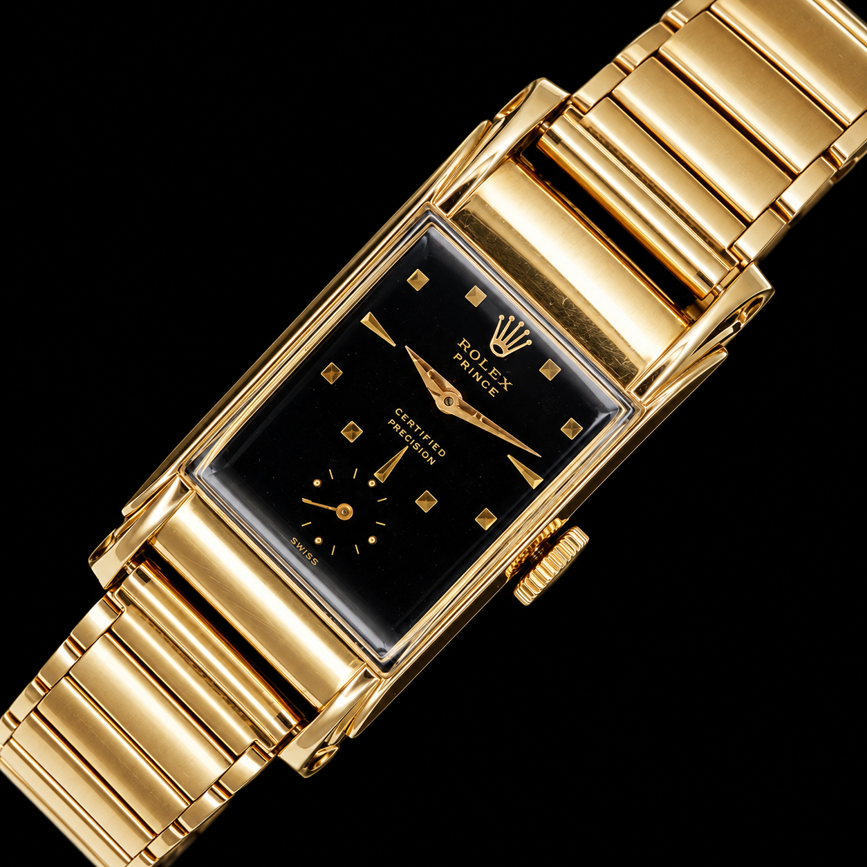 Rolex Prince Chronometer Ref.3937 Cal.300 18k Solid gold Railway Cabriole Case / ロレックス プリンス クロノメーター Ref.3937 18金無垢レイルウエイ ガブリオールケース 1945年最終のサムネイル