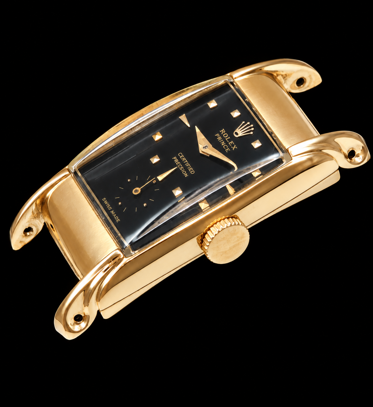 Rolex Prince Chronometer Ref.3937 Cal.300 18k Solid gold Railway Cabriole Case / ロレックス プリンス クロノメーター Ref.3937 18金無垢レイルウエイ ガブリオールケース 1945年最終のサムネイル
