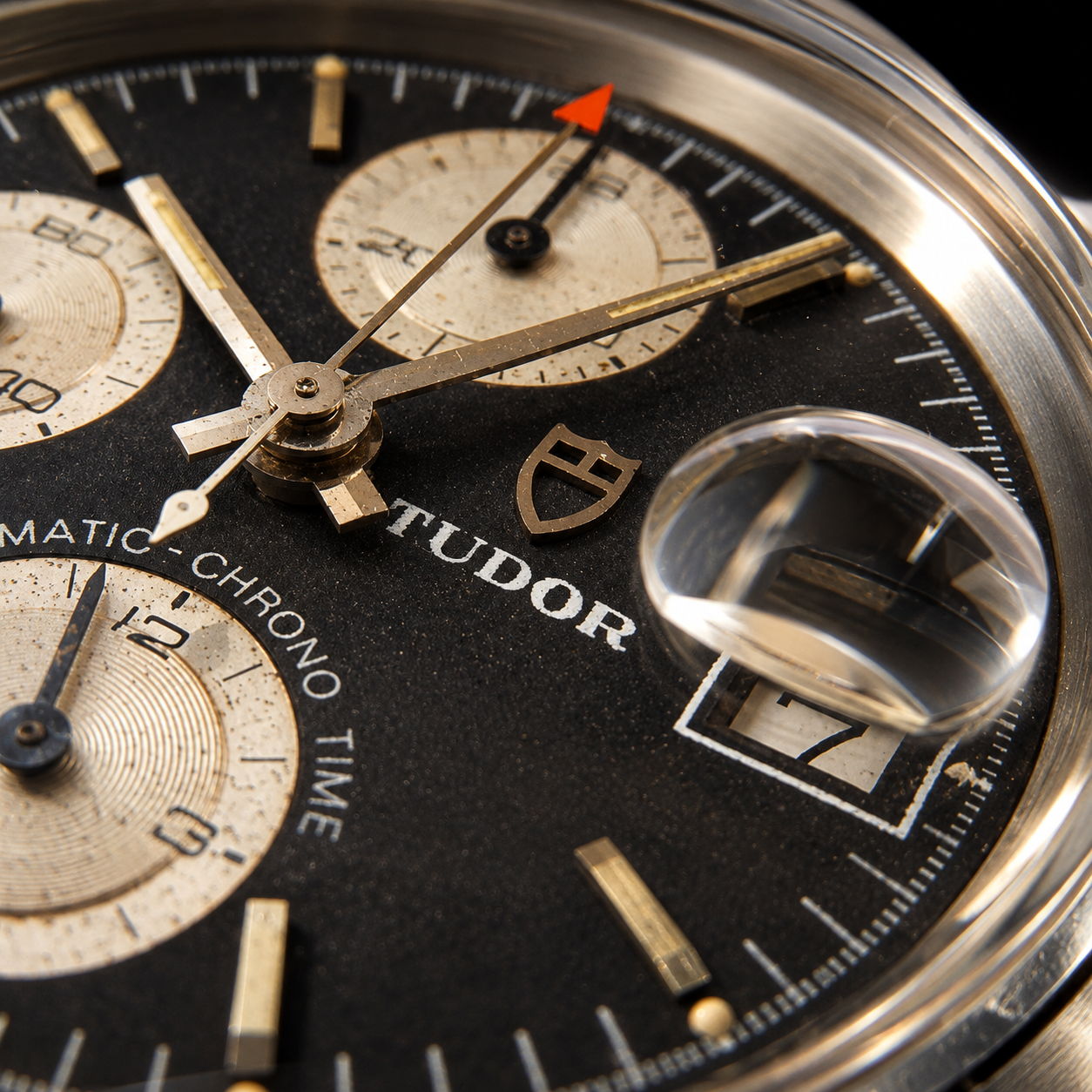 Tudor Oyster Chronograph Date AUTOMATIC CHRONO-TIME Ref.94200 Cal.7750 Big Block Bakelite Bezel 1978s / チュードル クロノグラフデイト 自動巻きクロノタイム かまぼこ ビックブロック Ref.94200 Cal.7750 ベイクライトベゼルのサムネイル