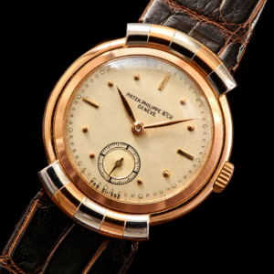 Patek Philippe Ref.507 Cal.10  Hooded Lug 18K Solid White gold & rose gold Bi-metal Case. 1929’s 　パテック フィリップ 18金無垢ローズゴード&ホワイトストライプゴールド☆フーデッド