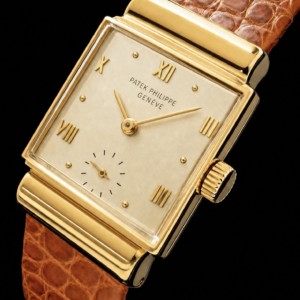 PATEK PHILIPPE HOODED RECTANGULAR 18K SOLID GOLD Ref.1438 Cal.9-90 　18金無垢シャンパンゴールド フーデッド パテック フィリップ