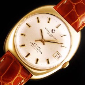 1969年製造公式アーカイブ付属☆伝説1Pダイヤ十字18金無垢★ヴァシュロンコンスタンタン クロノメーターロワイヤル Ref.7375★Cal.1072/1