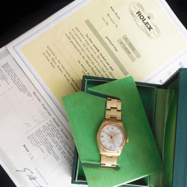 幻1950年証明書箱付属☆14金無垢リーディッド彫金☆ロレックス セミ