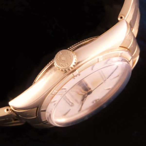 ROLEX  　１４K 金無垢         1950年代 幻1950年証明書箱付属☆14金無垢リーディッド彫金☆ロレックス セミ