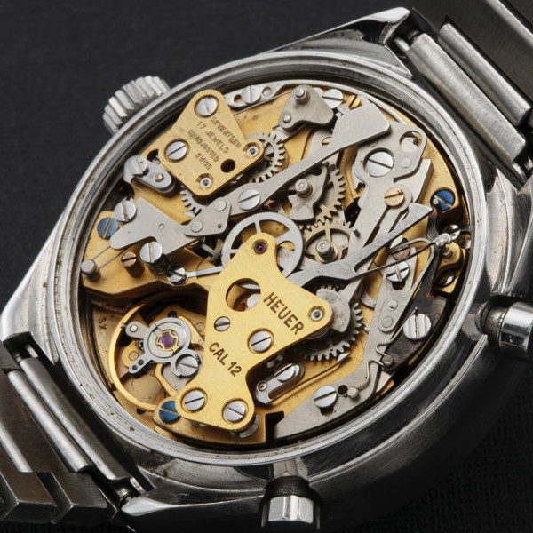 Carrera 自動巻き時計 クロノグラフ シルバー 激希少世界初自動巻きクロノグラフセカンドバージョンCal.12☆ホイヤー