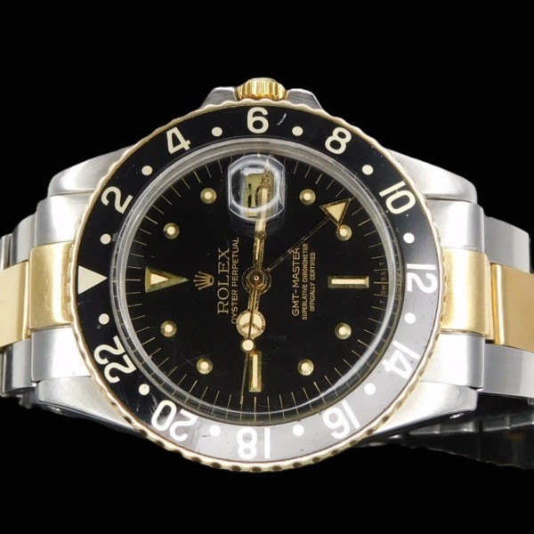 激激希少1976年フジツボ光沢ブラック14金無垢コンビ☆ロレックス GMT