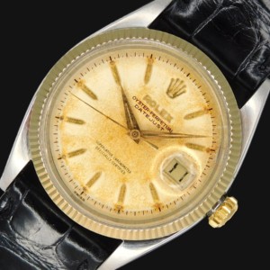 激希少1958年製造☆14金無垢エッジベゼル&スティール★ロレックス デイトジャストRef.6605★初両方向巻き上げ名機1056キャリ☆当社OH済み