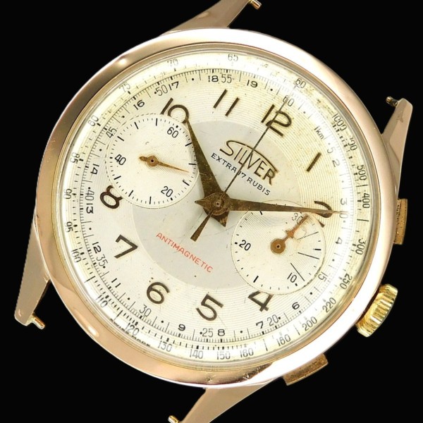 38mm18金無垢ピンクゴールド☆シルバー/silverアンティマグネティック
