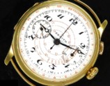 幻1920-30年代製造☆ポーセリング文字盤☆38mm18金無垢ハンターケース★ゼニス ワンプッシュクロノグラフ★名機バルジュGHT(22キャリ)