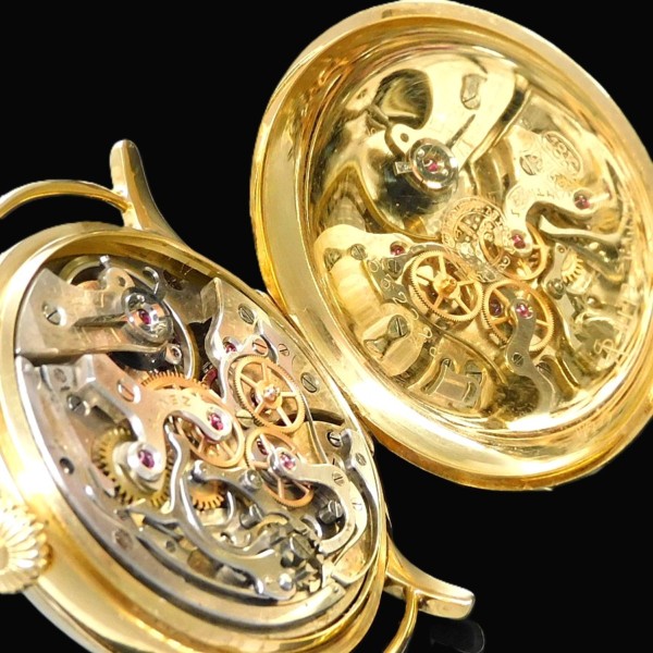 幻1920-30年代製造☆ポーセリング文字盤☆38mm18金無垢ハンターケース