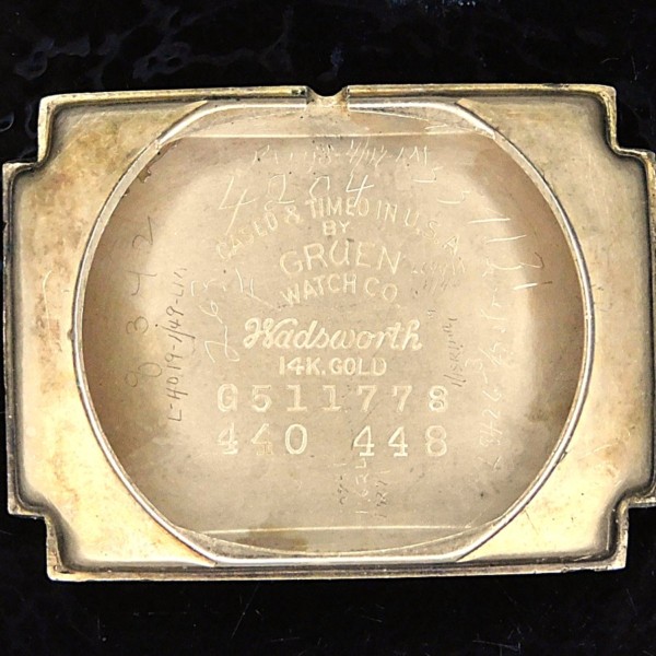 激希少1940年代製造14金無垢カーブド(湾曲)レクタンギュラー