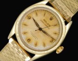10金無垢シャンパーンゴールド彫金ベゼル★ロレックス オイスターパーペチュアル セミバブルバック Ref.6085★Cal.645☆1953年製造