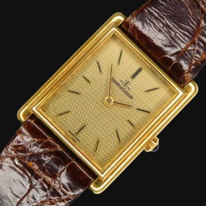 1975年頃製造☆18金無垢ジオメトリックダイアル★ジャガールクルト タンク Ref.6092.21★純正ストラップ&尾錠☆21600振動名機Cal.841