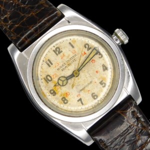 幻の逸品1941年製造24時間レッドインダイアル★ロレックス ロイヤリティー フラットバック Ref.2765★手巻10 1/2ライン☆スーパーバランス