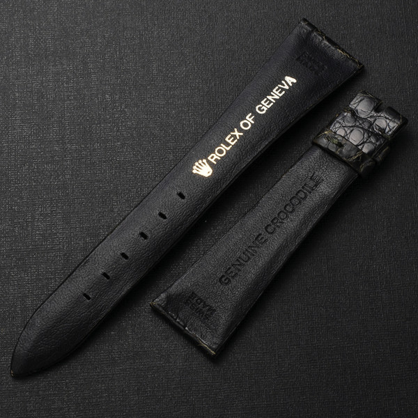 ロレックス 純正ビンテージ アリゲーターストラップ ラグ幅18mm-尾錠幅