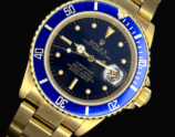 希少1984年フジツボファイナル! 18金無垢青サブ★ロレックス オイスターデイト Ref.16808★ブルー光沢文字盤☆Cal.3035ブレスRef.92908