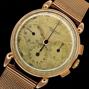 UNIVERSAL GENEVE 18K Solid Red Gold ” COMPAX” Big Horn Lug Ref.12247 Ca.283 ユニバーサルジュネーブ コンパックス Ref.12247 Cal.283 12時間積算計クロノグラフCal.283