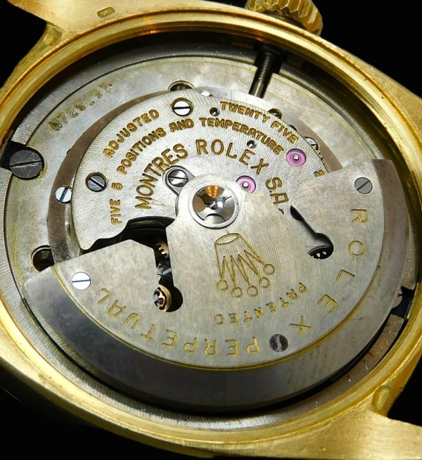 18K Solid Gold ROLEX Oyster Perpetual Datejust Ref.6605 Black