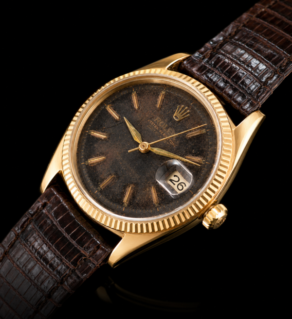 18K Solid Gold ROLEX Oyster Perpetual Datejust Ref.6605 Black