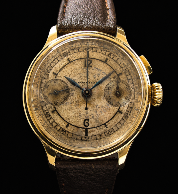 Longines 18K SolidD Gold Chronograph Exotic dial Caliber.GHT