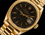 18K Solid Gold ROLEX Oyster Perpetual Datejust Ref.6605 Black Gloss Dial  / 18金無垢 ロレックス デイトジャストRef.6605 ブラックミラー文字盤 両方向巻き上げ名機1056キャリ☆当社OH済み